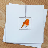 Robin fused glass greetings card