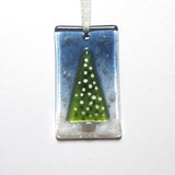 Christmas tree fused glass greetings card