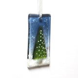 Christmas tree fused glass greetings card