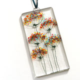 Rainbow flowers fused glass wall art sun-catcher