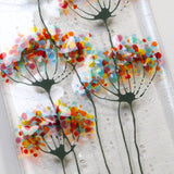 Rainbow flowers fused glass wall art sun-catcher