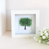 Summer tree framed fused glass art