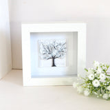 Winter tree framed fused glass art