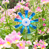 Blue, turquoise and white flower stake