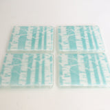 Coasters - Turquoise Blue Poplar Trees Fused Glass Drinks Coasters
