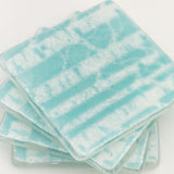 Coasters - Turquoise Blue Poplar Trees Fused Glass Drinks Coasters
