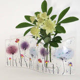 Fused Glass Vase - Purple Flowers Fused Glass Bud Vase