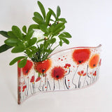 Fused Glass Vase - Red Poppy Fused Glass Bud Vase