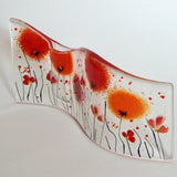 Fused Glass Vase - Red Poppy Fused Glass Bud Vase