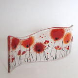 Fused Glass Vase - Red Poppy Fused Glass Bud Vase