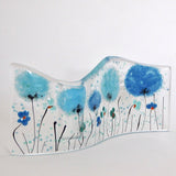 Fused Glass Vase - Turquoise Poppy Fused Glass Bud Vase