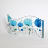 Fused Glass Vase - Turquoise Poppy Fused Glass Bud Vase