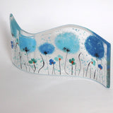 Fused Glass Vase - Turquoise Poppy Fused Glass Bud Vase
