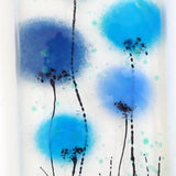 Fused Glass Wall Art - Blue Poppy Flowers Fused Glass Wall Art Sun-catcher