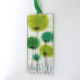 Fused Glass Wall Art - Green Flowers Fused Glass Wall Art Sun-catcher