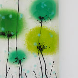 Fused Glass Wall Art - Green Flowers Fused Glass Wall Art Sun-catcher
