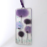 Fused Glass Wall Art - Purple Poppy Flowers Fused Glass Wall Art Sun-catcher