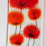 Fused Glass Wall Art - Red Poppy Flowers Fused Glass Wall Art Sun-catcher