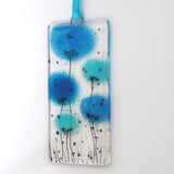 Fused Glass Wall Art - Turquoise Blue Flowers Fused Glass Wall Art Sun-catcher