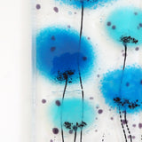 Fused Glass Wall Art - Turquoise Blue Flowers Fused Glass Wall Art Sun-catcher