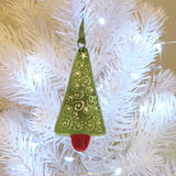 Glass Art - Christmas Decoration - Red, Green And Aqua Tree