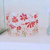 Fused Glass Curve - Red Flowers - Fired Creations