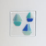 Sailing Boats Fused Glass Greetings Card