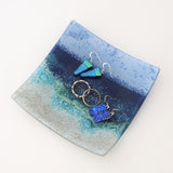 Seascape Fused Glass Dish Beach Scene - Medium