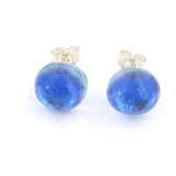 Studs - Sky Blue Dichroic Glass Stud Earrings