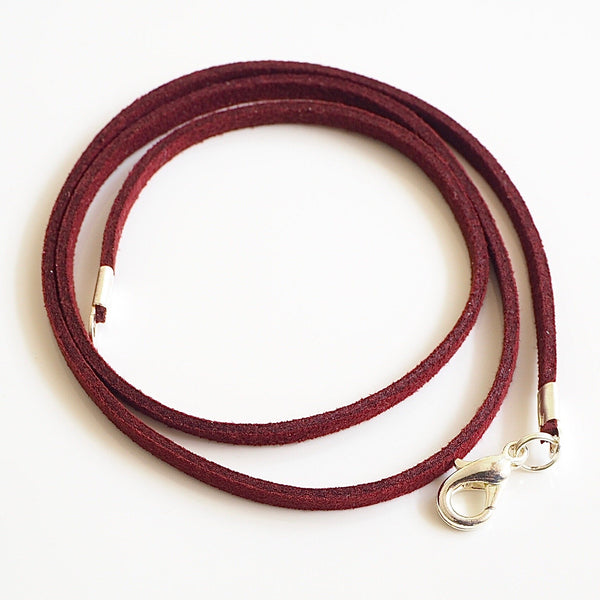 Synthetic suede necklace cord Burgundy red Fired Creations