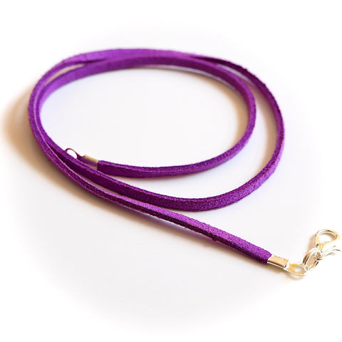 Synthetic suede necklace cord - purple - Fired Creations