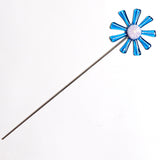 Turquoise and pink flower stake - Fired Creations