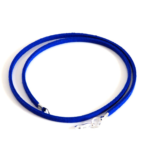 Royal blue synthetic suede - microfibre - necklace cord