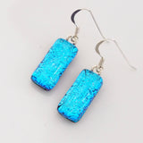 Turquoise dichroic glass earrings