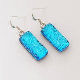 Turquoise dichroic glass earrings