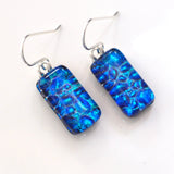 Blue turquoise pebble effect glass earrings