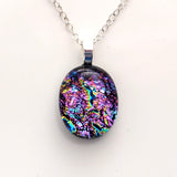 Pink dichroic glass pendant