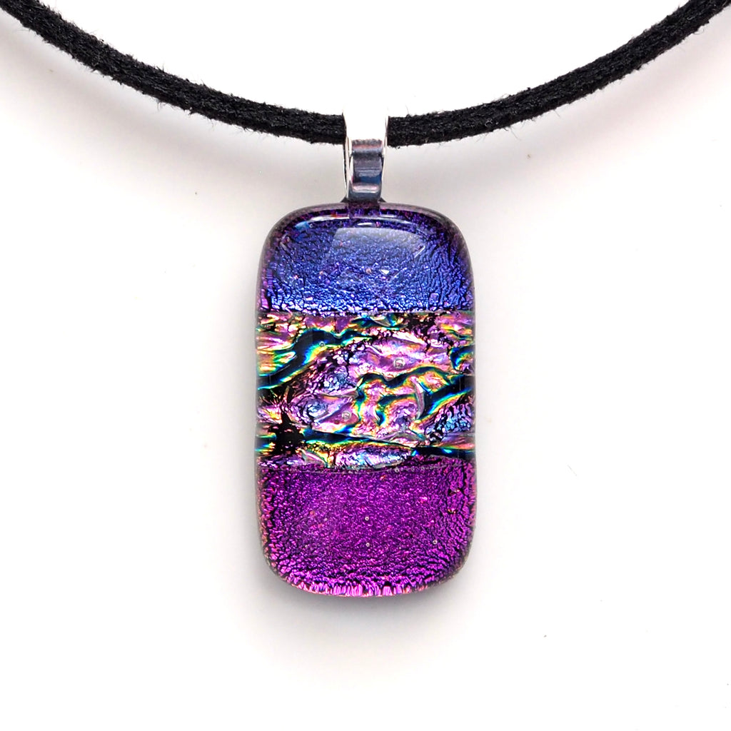 purple pink dichroic glass pendant