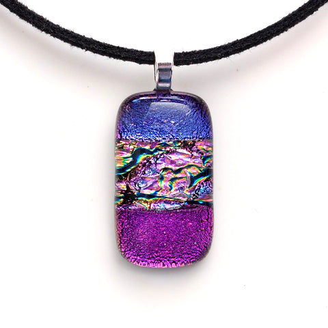 purple pink dichroic glass pendant