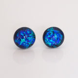 blue and turquoise glass stud earrings