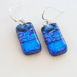 Blue fused glass earrings