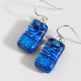 Blue fused glass earrings