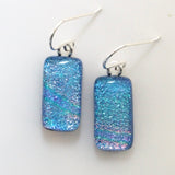 Pale blue fused glass earrings