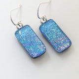 Pale blue fused glass earrings
