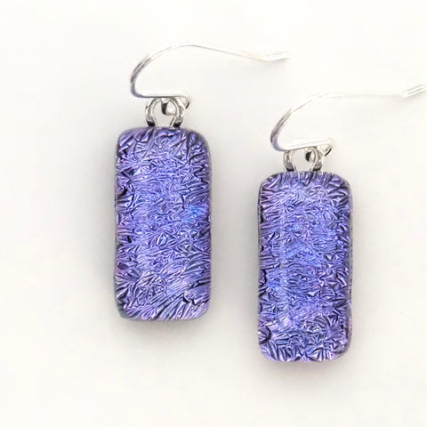 Purple fused glass earrings