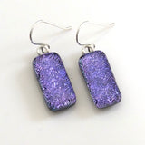 Purple fused glass earrings