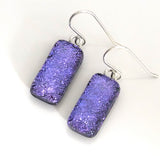 Purple fused glass earrings