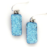 Ice blue dichroic glass earrings