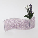 Lilac abstract fused glass bud vase