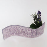 Lilac abstract fused glass bud vase